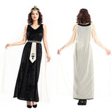 Déguisement Robe de Velours Noir de Cléopâtre Femme pour Halloween