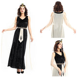 Déguisement Robe de Velours Noir de Cléopâtre Femme pour Halloween