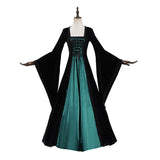 Déguisement Robe Verte et Noire Rétro Ceinturée Femme pour Halloween