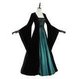 Déguisement Robe Verte et Noire Rétro Ceinturée Femme pour Halloween