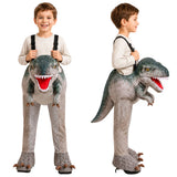 Déguisement Salopette Tyrannosaure Rex Grise Enfant pour Halloween