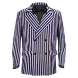 Déguisement Veste de Costume à Rayures Noires et Grises Homme