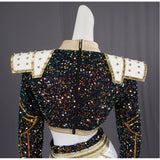 Enfant KPop Demon Hunters(2025) Zoey Golden Tenue Noire Cosplay Costume