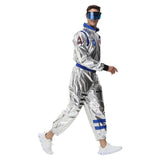 Déguisement Homme Astronaute Combinaison Costume Bleu/Jaune pour Halloween Carnaval