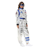 Déguisement Femme Astronaute Combinaison Costume Bleu/Jaune pour Halloween Carnaval