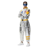 Déguisement Homme Astronaute Combinaison Costume Bleu/Jaune pour Halloween Carnaval