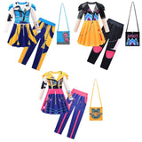 Déguisement Enfant KPop Demon Hunters Huntrix Rumi Mira Zoey Robe+Pantalon+Sac Costume en 3pcs