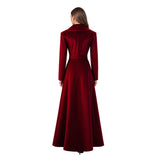 Déguisement Femme Veste Trench en Velours Rouge/Bleu/Noir Costume Vintage Médiéval