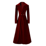 Déguisement Femme Veste Trench en Velours Rouge/Bleu/Noir Costume Vintage Médiéval