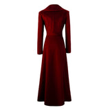 Déguisement Femme Veste Trench en Velours Rouge/Bleu/Noir Costume Vintage Médiéval