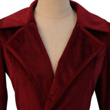Déguisement Femme Veste Trench en Velours Rouge/Bleu/Noir Costume Vintage Médiéval