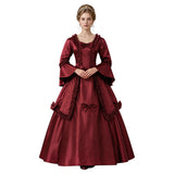 Déguisement Robe de Bal Rétro Médiévale Rouge/Noire Femme