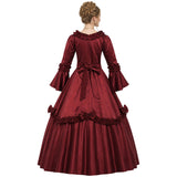 Déguisement Robe de Bal Rétro Médiévale Rouge/Noire Femme