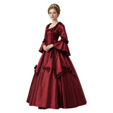 Déguisement Robe de Bal Rétro Médiévale Rouge/Noire Femme
