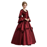 Déguisement Robe de Bal Rétro Médiévale Rouge/Noire Femme
