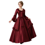 Déguisement Robe de Bal Rétro Médiévale Rouge/Noire Femme