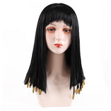 Perruque Cléopâtre Perruque Noire pour Robe de Bal Femme
