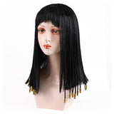 Perruque Cléopâtre Perruque Noire pour Robe de Bal Femme