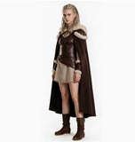 Déguisement Manteau de Fourrure de Barbare Viking Médiéval Femme pour Halloween