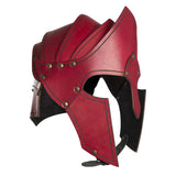 Accessoire Casque en Cuir Médiéval Renaissance Rouge Femme pour Halloween