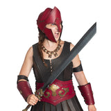 Accessoire Casque en Cuir Médiéval Renaissance Rouge Femme pour Halloween