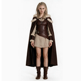Déguisement Manteau de Fourrure de Barbare Viking Médiéval Femme pour Halloween