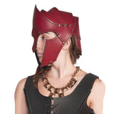 Accessoire Casque en Cuir Médiéval Renaissance Rouge Femme pour Halloween