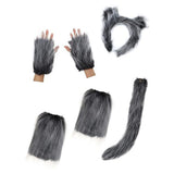 Accessoire Vache/Loup/Renard Serre-tête+Gants+Jambière+Queue+Noeud Ensemble en 5 Pièces