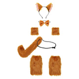 Accessoire Vache/Loup/Renard Serre-tête+Gants+Jambière+Queue+Noeud Ensemble en 5 Pièces