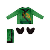 Déguisement Enfant Ninja Tenue Verte/Rouge Costume pour Halloween Carnaval