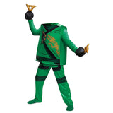 Déguisement Enfant Ninja Tenue Verte/Rouge Costume pour Halloween Carnaval