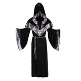 Déguisement Adulte Sorcier/Sorcière Robe à Capuche en Velours Doré Costume d'Halloween