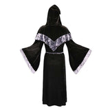 Déguisement Adulte Sorcier/Sorcière Robe à Capuche en Velours Doré Costume d'Halloween