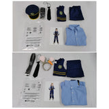 Déguisement Enfant Zootopia Judy/Nick Police Robe/Uniforme Bleue Costume d'Halloween