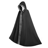 Déguisement Adulte Cape à Capuche avec Dentelle Costume Noir/Vert pour Halloween