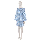 Déguisement Femme 1970s Robe Jacquard Bleue/Violette Hippe Costume pour Halloween Carnaval