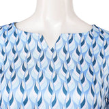 Déguisement Femme 1970s Robe Jacquard Bleue/Violette Hippe Costume pour Halloween Carnaval