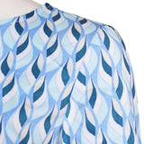 Déguisement Femme 1970s Robe Jacquard Bleue/Violette Hippe Costume pour Halloween Carnaval