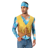 Adult 70s Hippie Cosplay Costume Retro Disco Fancy Dress Outfits Halloween Carnaval Suit