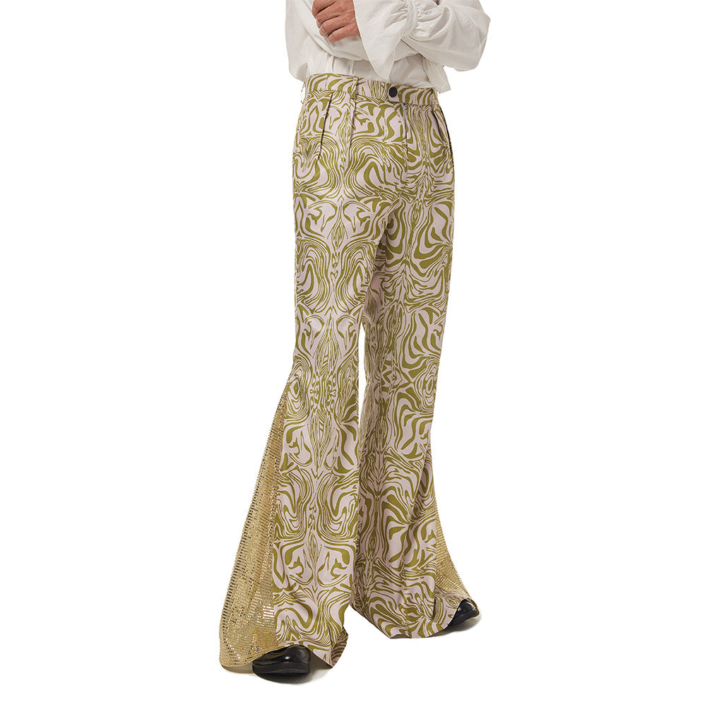 Déguisement 1970s Rétro Vintage Disco Pantalon Evasé Danse Jazz Costume