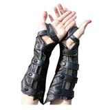 Déguisement Gants Long Punk Gothique à Ecailles en Cuir