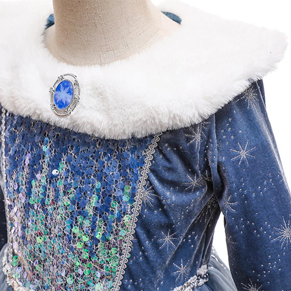 Déguisement Enfant Frozen Elsa Robe de Princesse de Noël