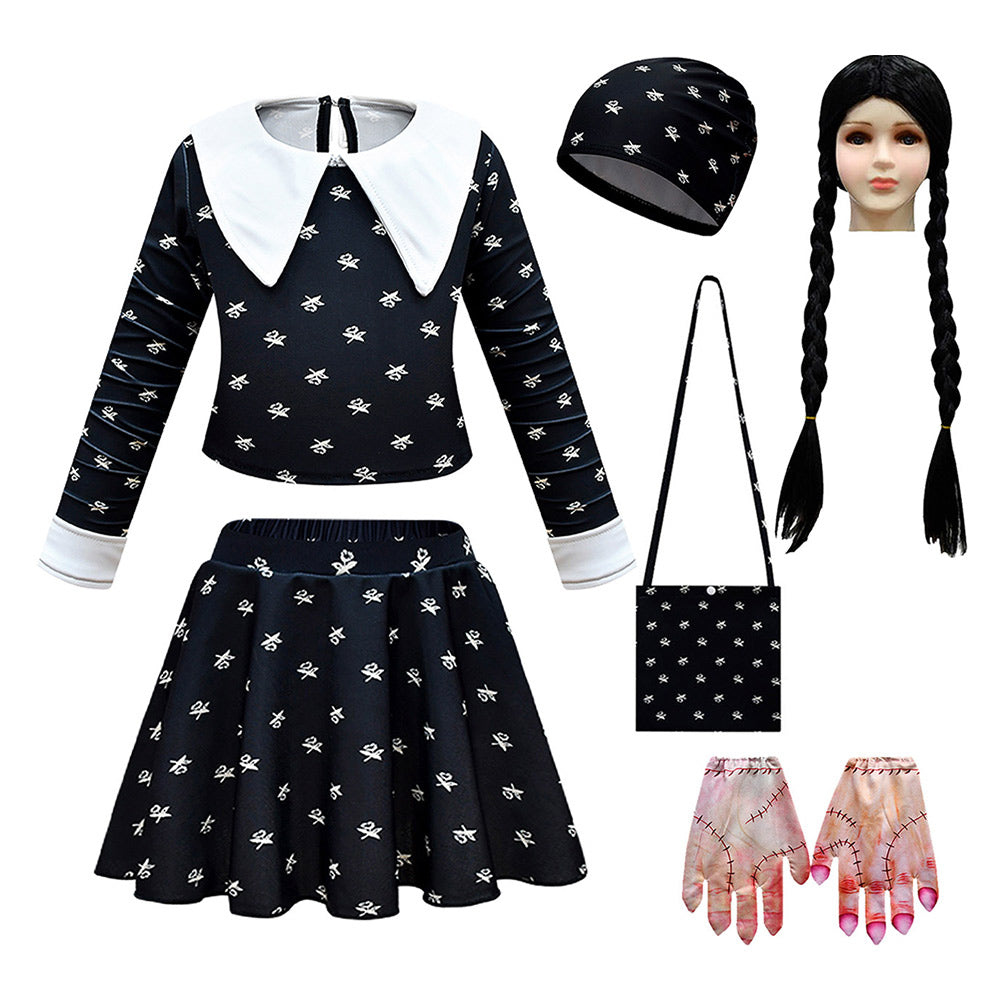 Déguisement Fille Wednesday Addams Goody Addams Maillot de Bain Costume Ver.2