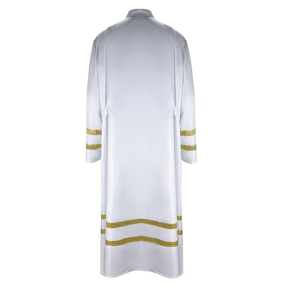 Déguisement Adulte Médiéval Costume du Prêtre Blanc