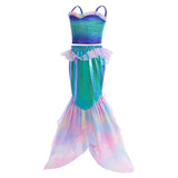 Déguisement Fille Ariel Robe de Sirène Costume Halloween Carnaval