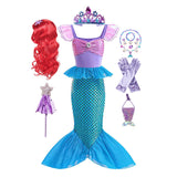 Déguisement The Little Mermaid Ariel Ensemble de Sept Pièces Costume d'Halloween
