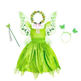 Déguisement Enfant Elf TuTu Robe Verte Costume Halloween Carnaval