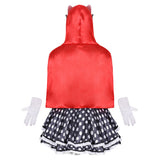 Déguisement Femme Petit Chaperon Rouge Imprimé Chat Maid Costume Halloween