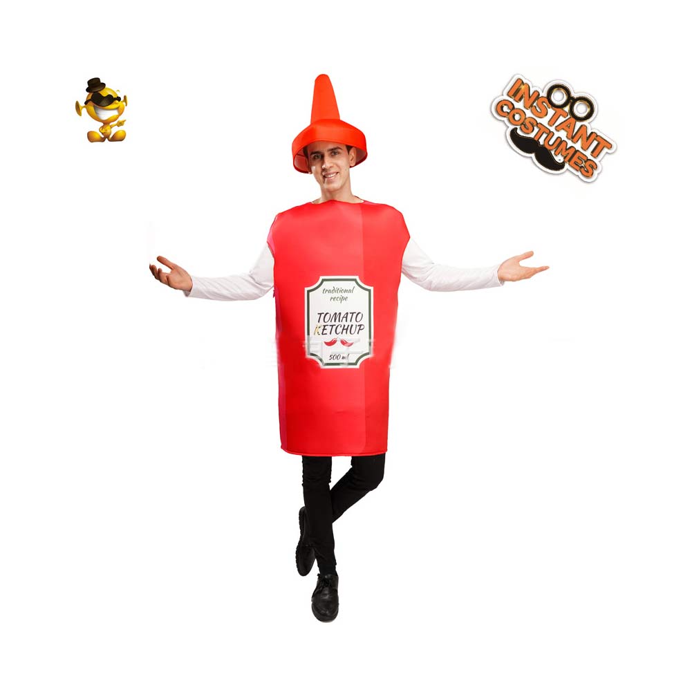 Déguisement Adulte Sauce Tomate Costume Drôle Halloween Carnaval