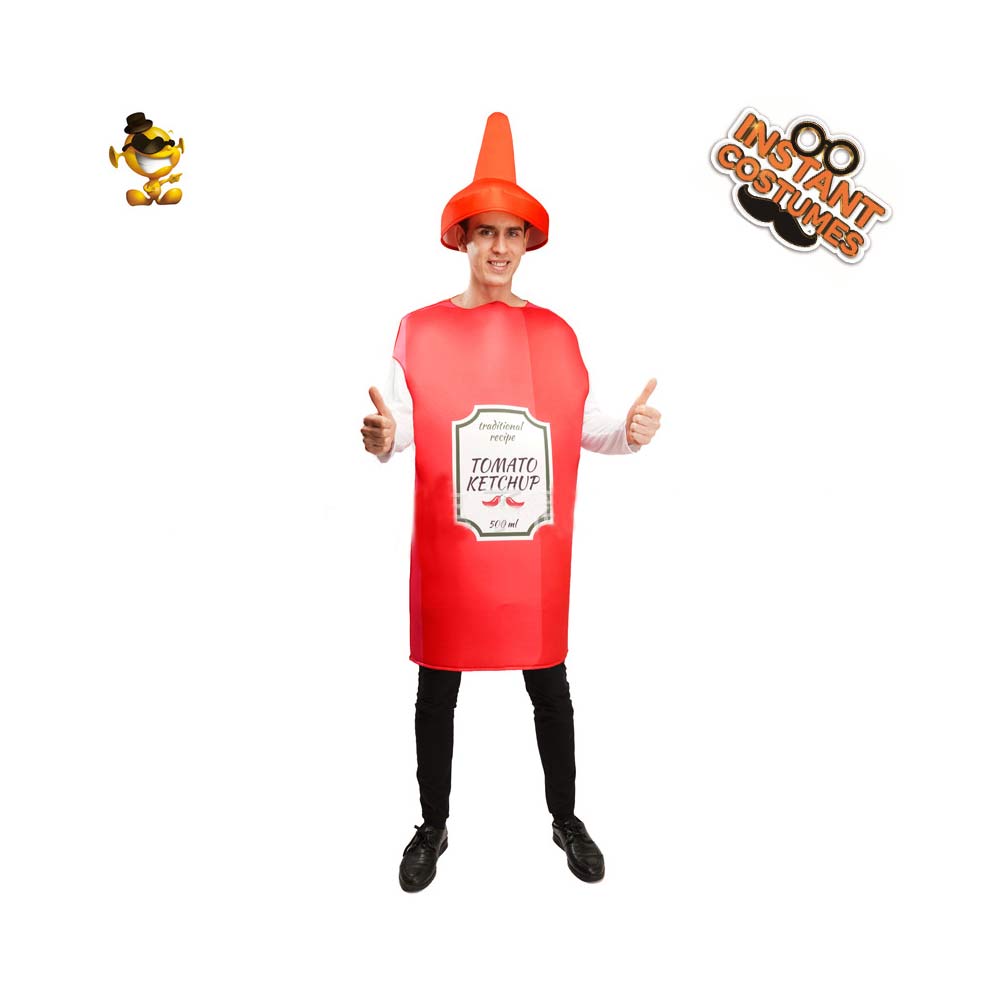 Déguisement Adulte Sauce Tomate Costume Drôle Halloween Carnaval